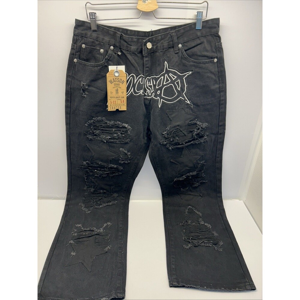 Rockstar Distressed Black Denim Jeans  SZ 38 Inseam 31" New w/Tags